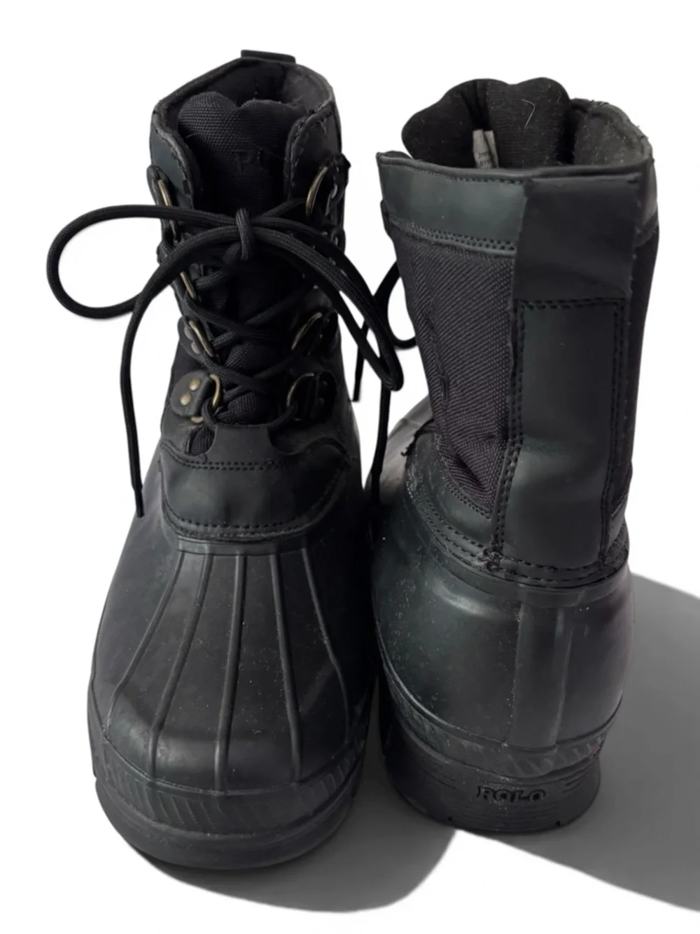 Polo Ralph Lauren Crestwick Duck Boots Black Waterproof Winter Men’s 10
